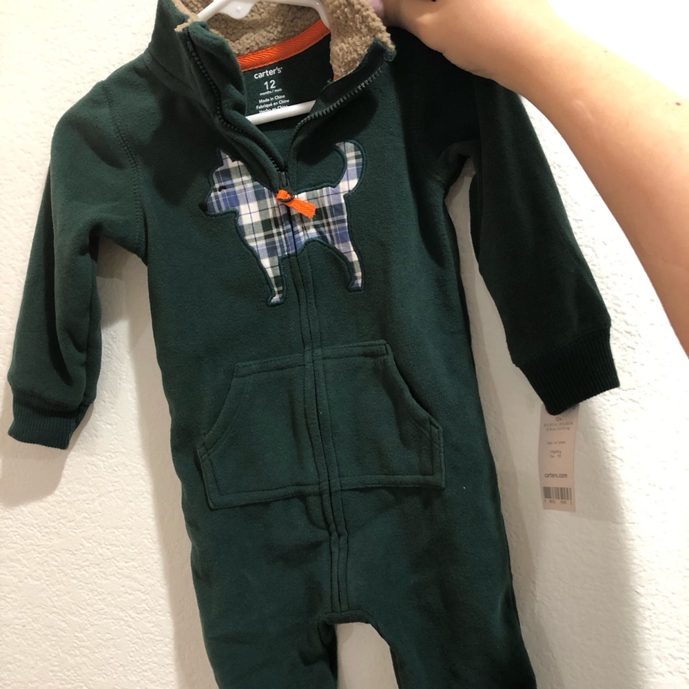Carters Footless onesie hunter green size 12m